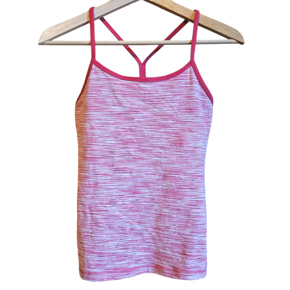 Lululemon Power Y Tank Top Racerback Built In Bra Pink Women's Size 6 - Picture 1 of 7